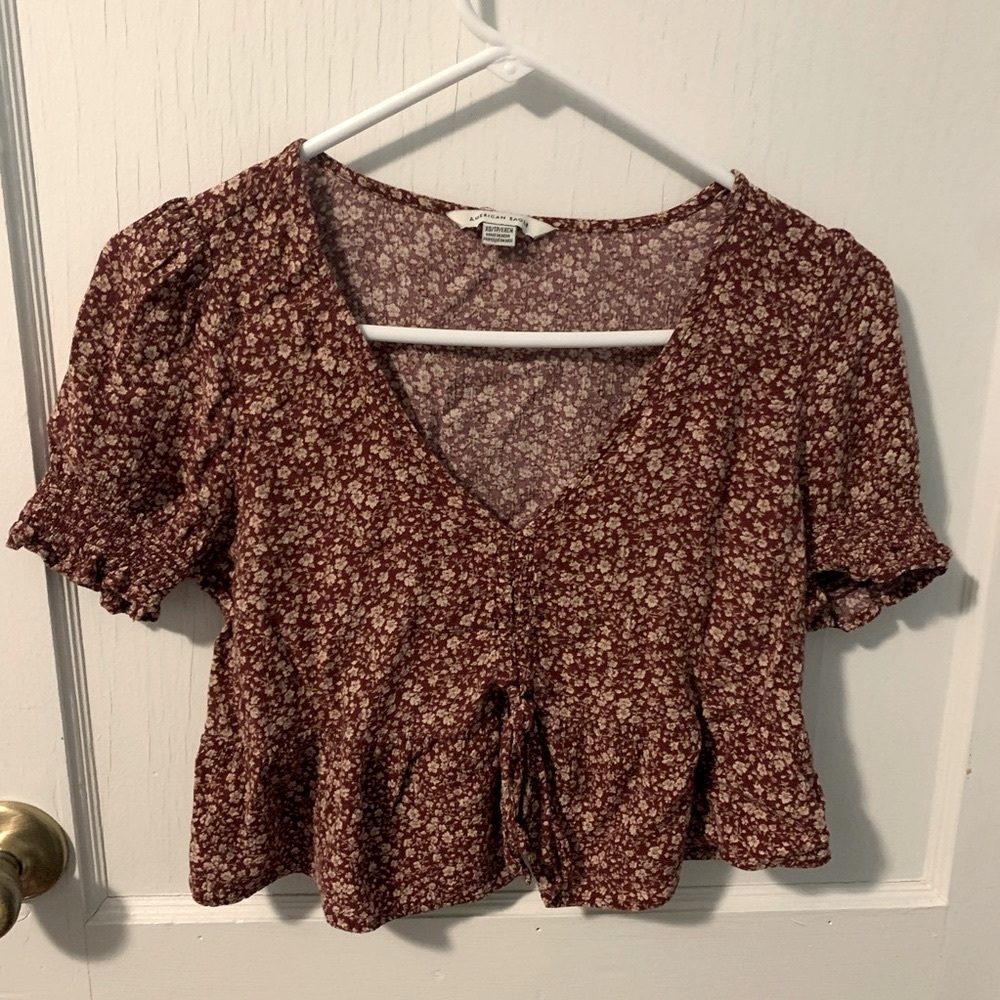 Crop Flowy Rouched Blouse